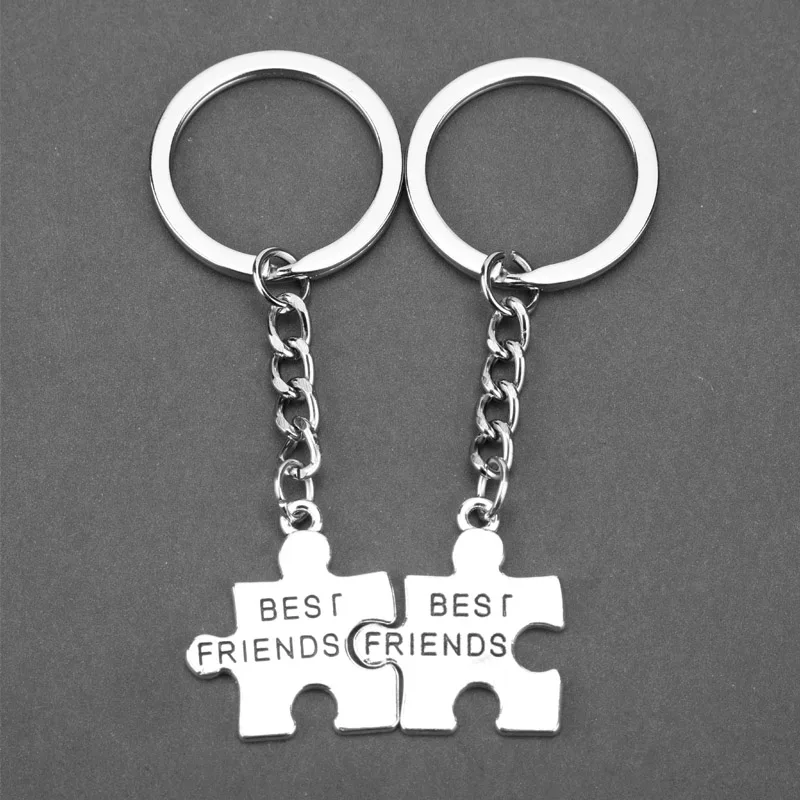 B best friends 1 пара брелков для ключей лучшие друзья пара брелок независимо от того, где буквы сердце брелок с подвесками для ключей ювелирные изделия подарок на день рождения - Цвет: B best friends