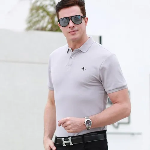 Dudalina Brand Polo Shirt Men High Quality New Men's Polo Shirts Business Men's Clothing Embroidery Homme - Цвет: CS-polo-LIGHT GREY