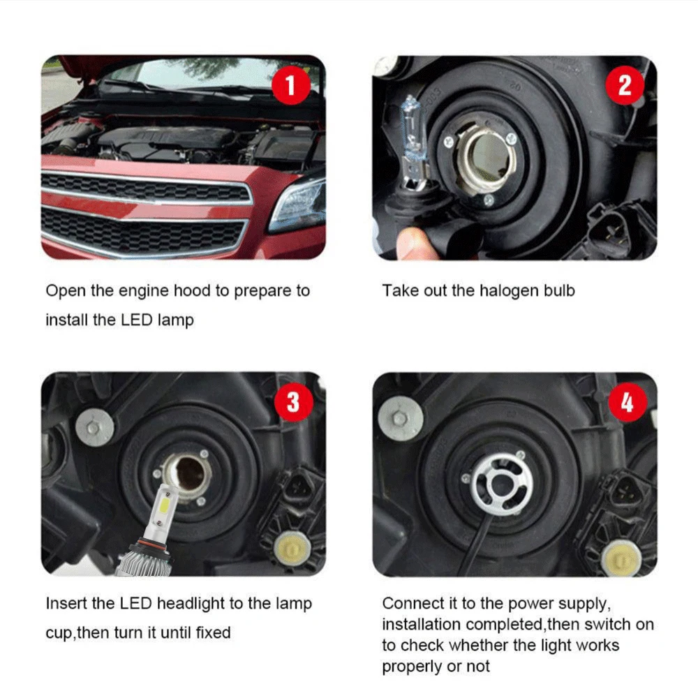DIC H4 H7 H11 9005 9006 led automobile light LED Headlight Bulbs Hi-Lo Beam 72W 6000K lights for auto Headlamp Fog Light | Автомобили и