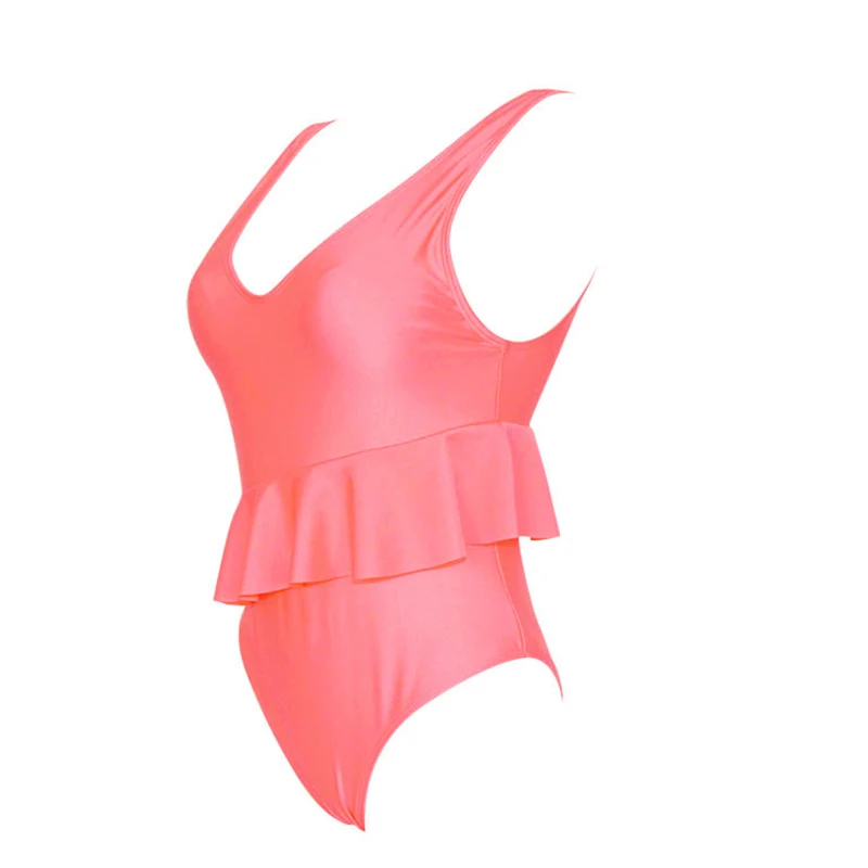 Съемный мягкий однотонный Цельный купальник 2019 женский монокини с U-образным