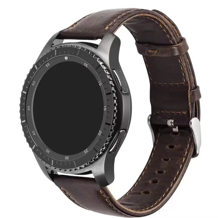 UEBN 20 мм кожаный сменный ремешок для часов Garmin Vivoactive 3 Samsung Gear S2 S3 22 Ремешки наручных