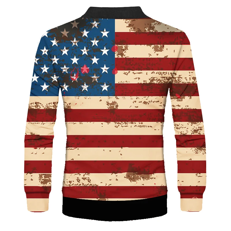 OGKB куртка на молнии Осенняя мужская Новинка Топ с длинным рукавом 3D Печатный