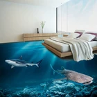 3D Настенные обои HD подводный мир для спальни, ванной комнаты, ПВХ, самоклеящиеся водонепроницаемые обои для пола, 3D наклейки на пол