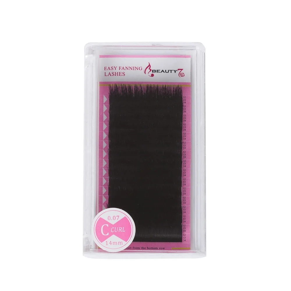 

BEAUTY7 1 шт C Curl 0,07 мм * 12 мм/13 мм/14 мм Смешанные ресницы макияж объемный эффект накладные ресницы легко управлять Блум наращивание ресниц