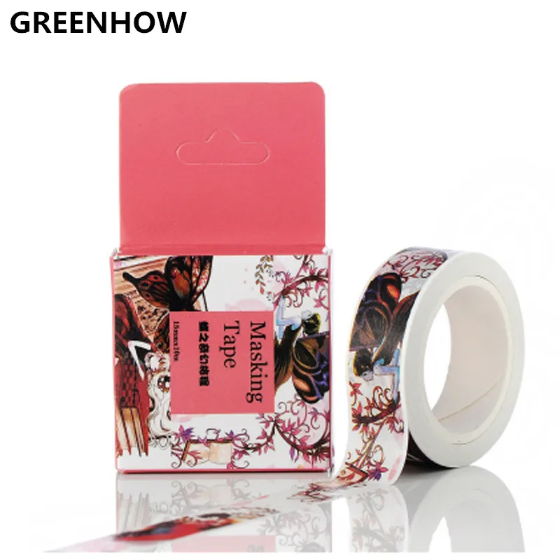 GREENHOW Маскировочная лента Фантастическая бабочка мир Размер 1 5 см * 10 м DIY