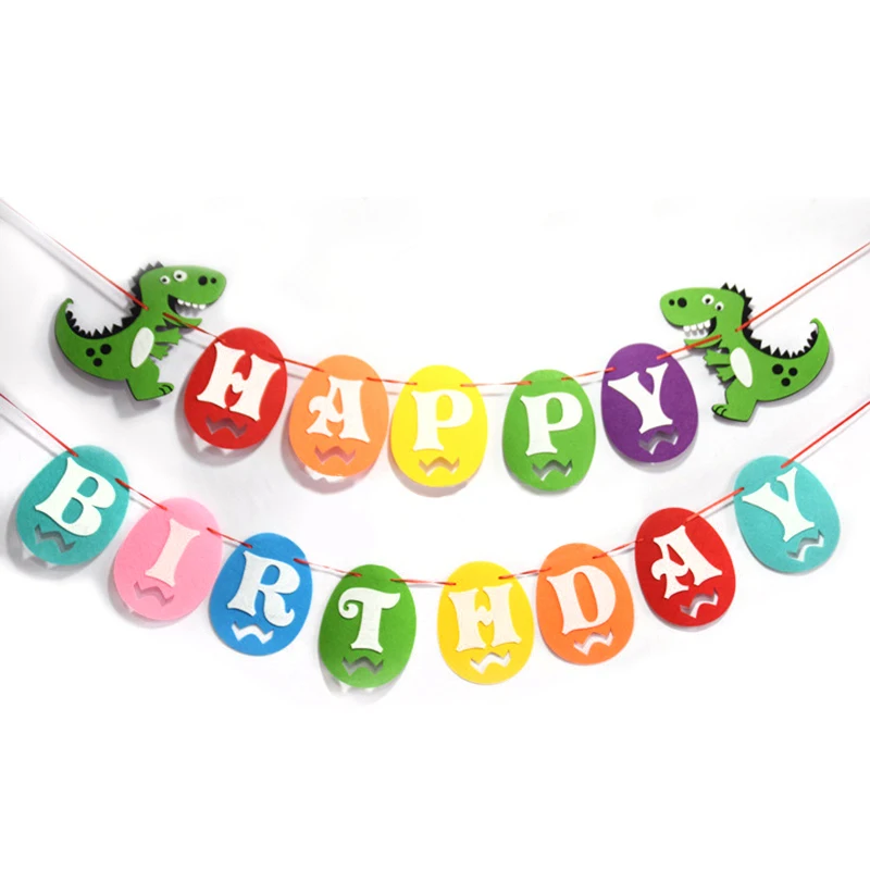 Birthday party holiday celebration ornament cartoon dinosaur letter pull flower decoration | Дом и сад