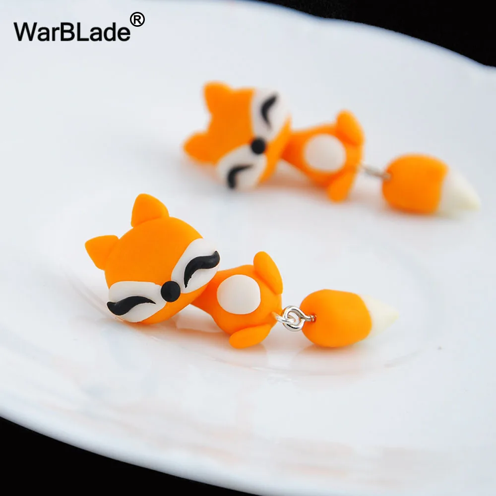 WarBLade 10 пар 3D серьги-гвоздики в виде собаки Мода ручная работа Полимерная глина крокодил, динозавр серьги-кошки для женщин ювелирные изделия