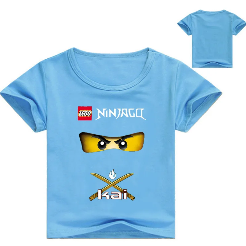 Летние футболки для мальчиков детская одежда Ниндзя Одежда Ninjago с мультяшным принтом для девочек короткий рукав Футболка для детей ясельного возраста детская одежда топ, футболка