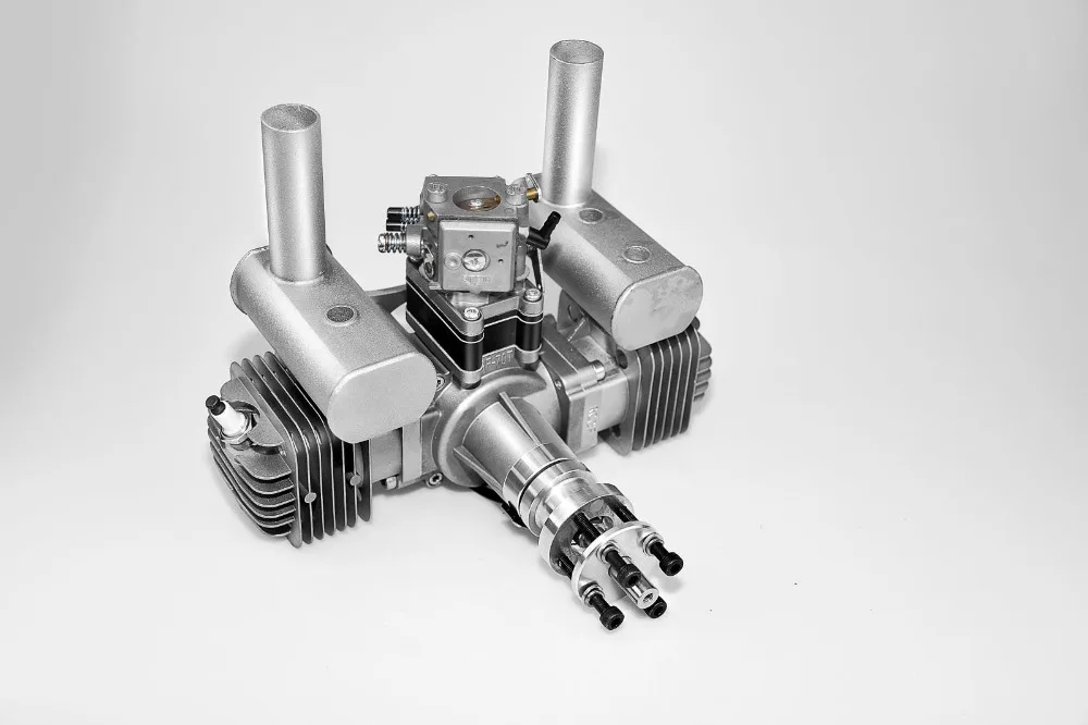Двухцилиндровый бензиновый/бензиновый двигатель RCGF 70cc, двойной цилиндр с глушителем/зажиганием/свечей зажигания для радиоуправляемой модели самолета