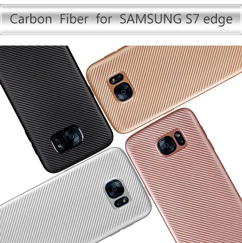 Carbon Fiber Skin Back Cover Slim Soft ventilation Case Fundas For Samsung Galaxy S7 Edge Capa | Мобильные телефоны и