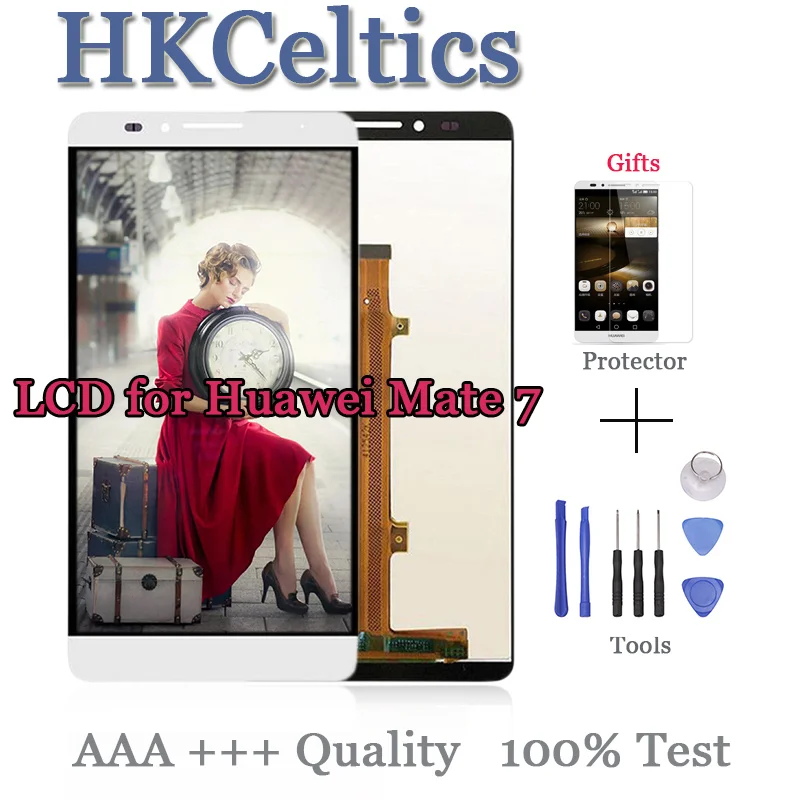 Для Huawei Mate 7 ЖК-дисплей и сенсорный экран в сборе с рамкой запасные части