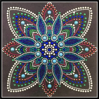 DIY Алмазная вышивка Мандала Цветок специальная форма алмазная живопись Стразы 5d алмазная живопись - Цвет: Лиловый
