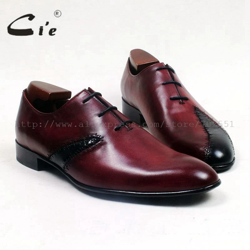 cie round toe wine black mixed colors patches shoe100%genuine calf leather outsole blake craft breathable men shoe ox514 | Обувь