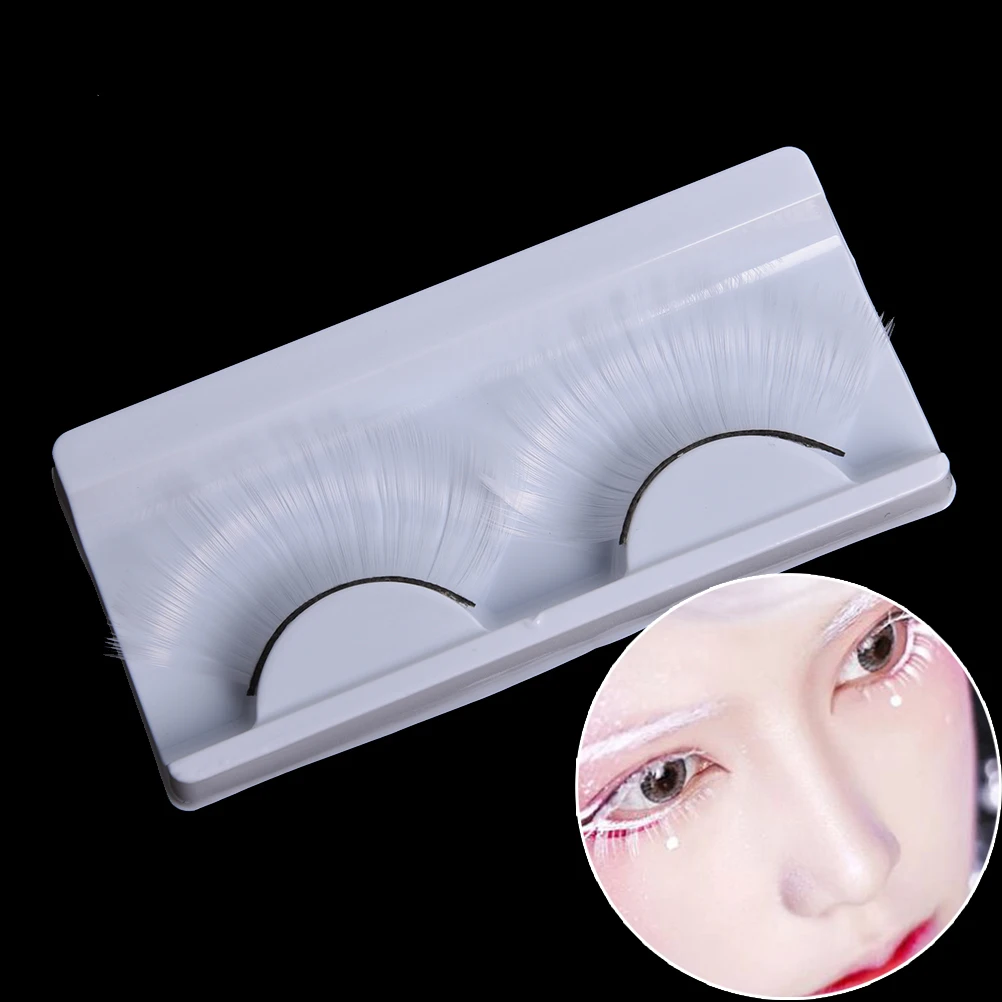 1 пара белых ресниц для косплея натуральные длинные накладные ресницы в