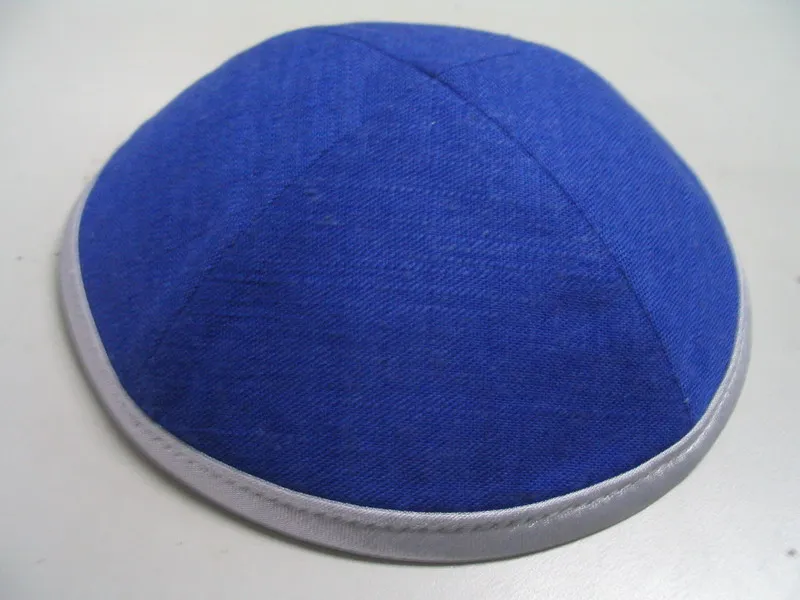 BLACK Льняная атласная сырая шелковая Роскошная еврейская кипа YARMULKE KIPPOT - Цвет: BLACK