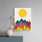 Восход солнца горы Abstrac домашний декор Скандинавская Картина на холсте Спальня Гостиная стены печать плакат минималистский картина