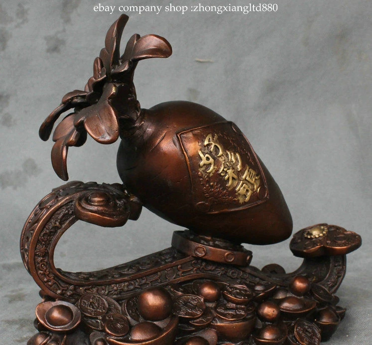 8 &quotКитайский Фиолетовый Бронзовый Fengshui Ruyi Редис Yuanbao Богатство Лаки