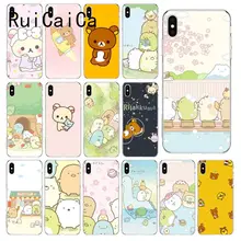 RuiCaiCa sumikko gurashi Rilakkuma мягкий чехол для телефона из ТПУ iPhone 8 7 6 6S Plus X