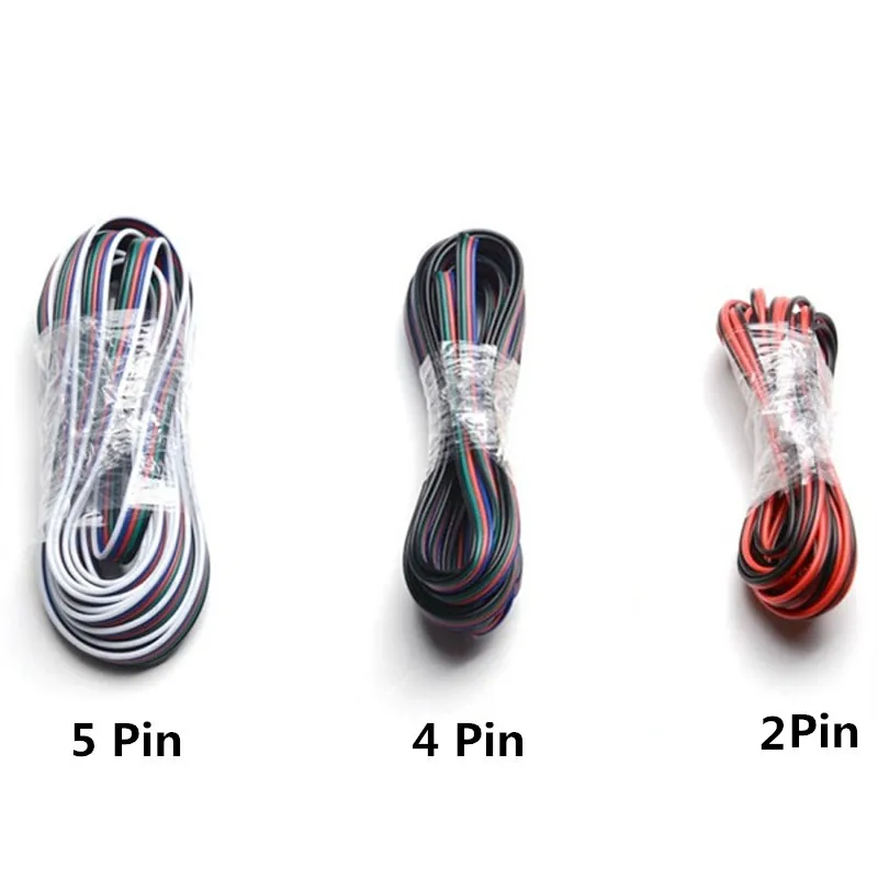 2PIN 4PIN 5PIN светодиодный коннектор Удлинительный провод кабель для SMD 5050 RGBW RGB
