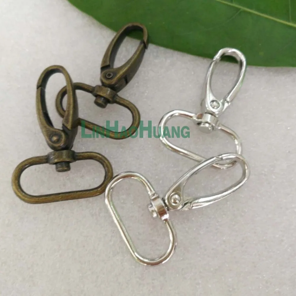 Поворотные застежки из серебристого/бронзового сплава с кольцом для ключей 30