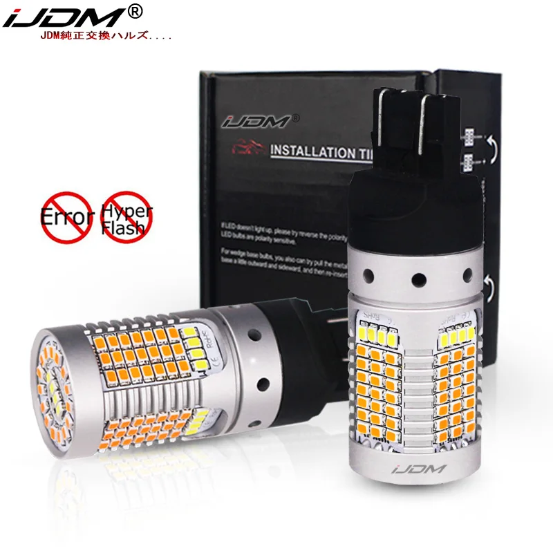Нет Hyper Flash 7443 светодиодный Canbus 21 Вт W21/5 Вт T20 горки белый/желтый светодиодный лампы для Габаритные огни/указатели поворота 12V