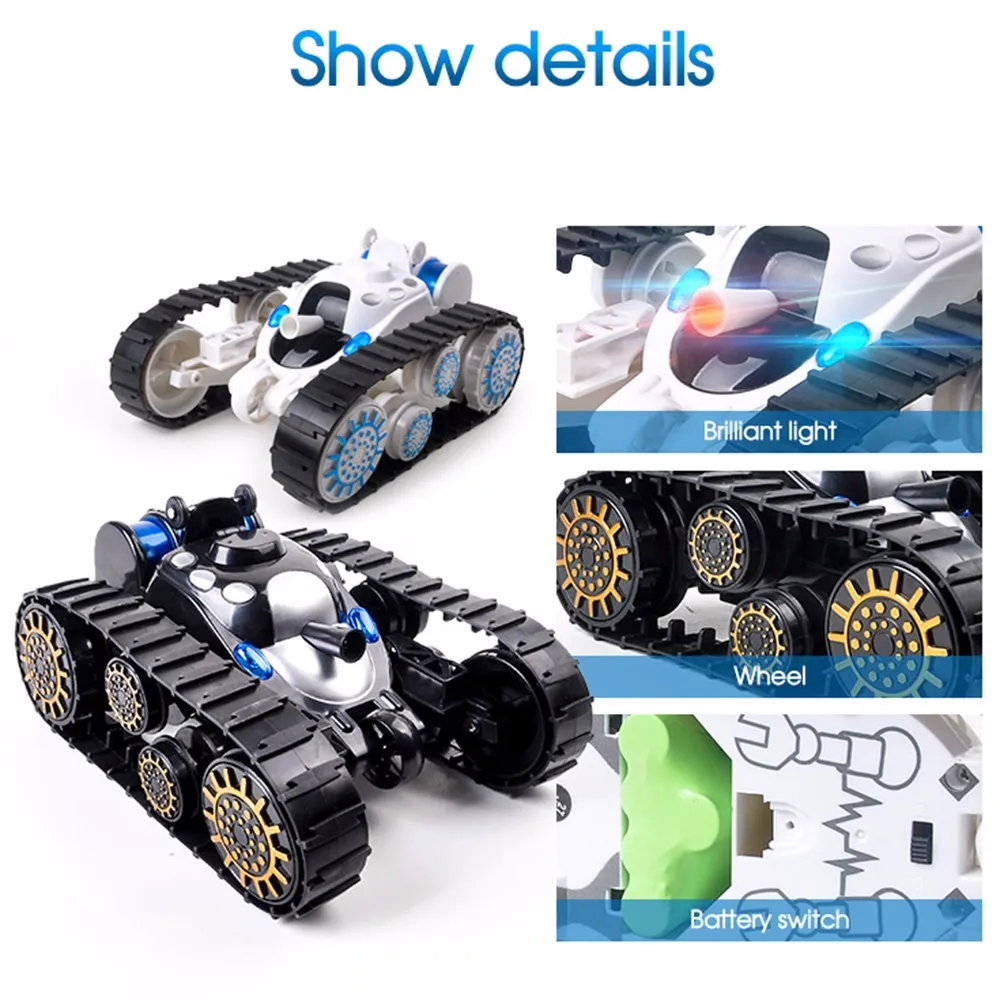 360 Новый 2018 вращение rc Танк со светодио дный пульт дистанционного управления