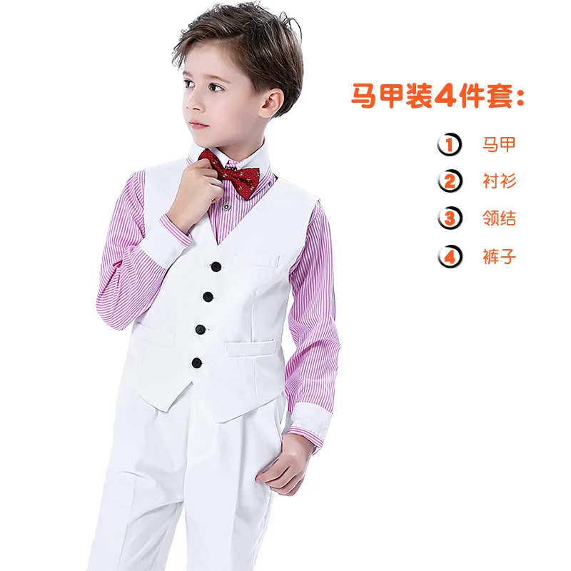 110-160cm New Birthday Dress Male Wedding Flower Virgin Boy Marquee Suit Model Performance Piano Costume Girl&amp Clothes Set | Детская