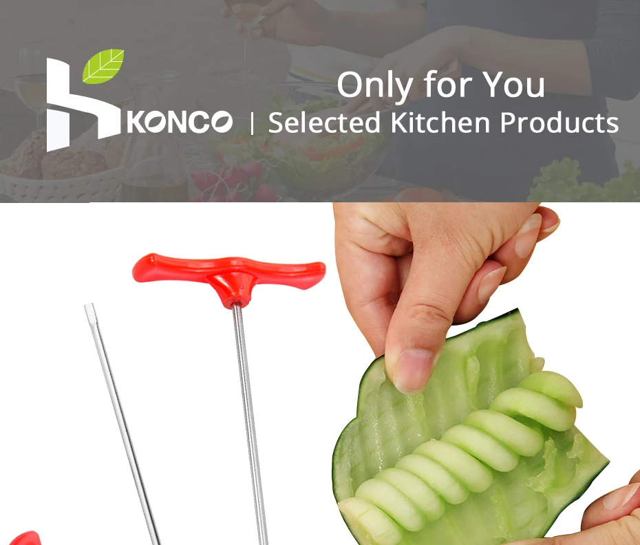 KONCO картофельный огурец спираль ручной роликовый резак для изготовления твист измельчитель Терка кухонный гаджет инструменты для приготовления пищи овощерезка
