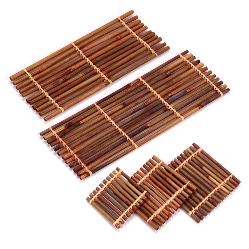 Бамбуковые подставки для горшков чайные поддоны коврики фруктов тарелка кунг фу