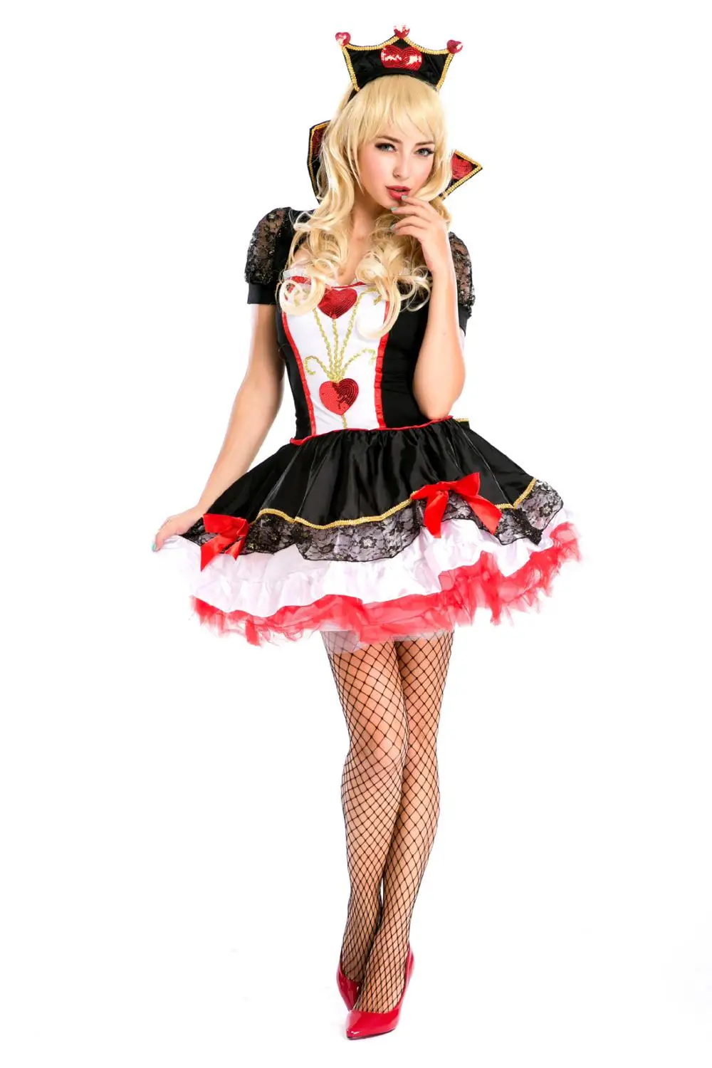 

Alice Red Queen Costume Halloween Hen Party Queen of Heart Cosplay Fancy Dress