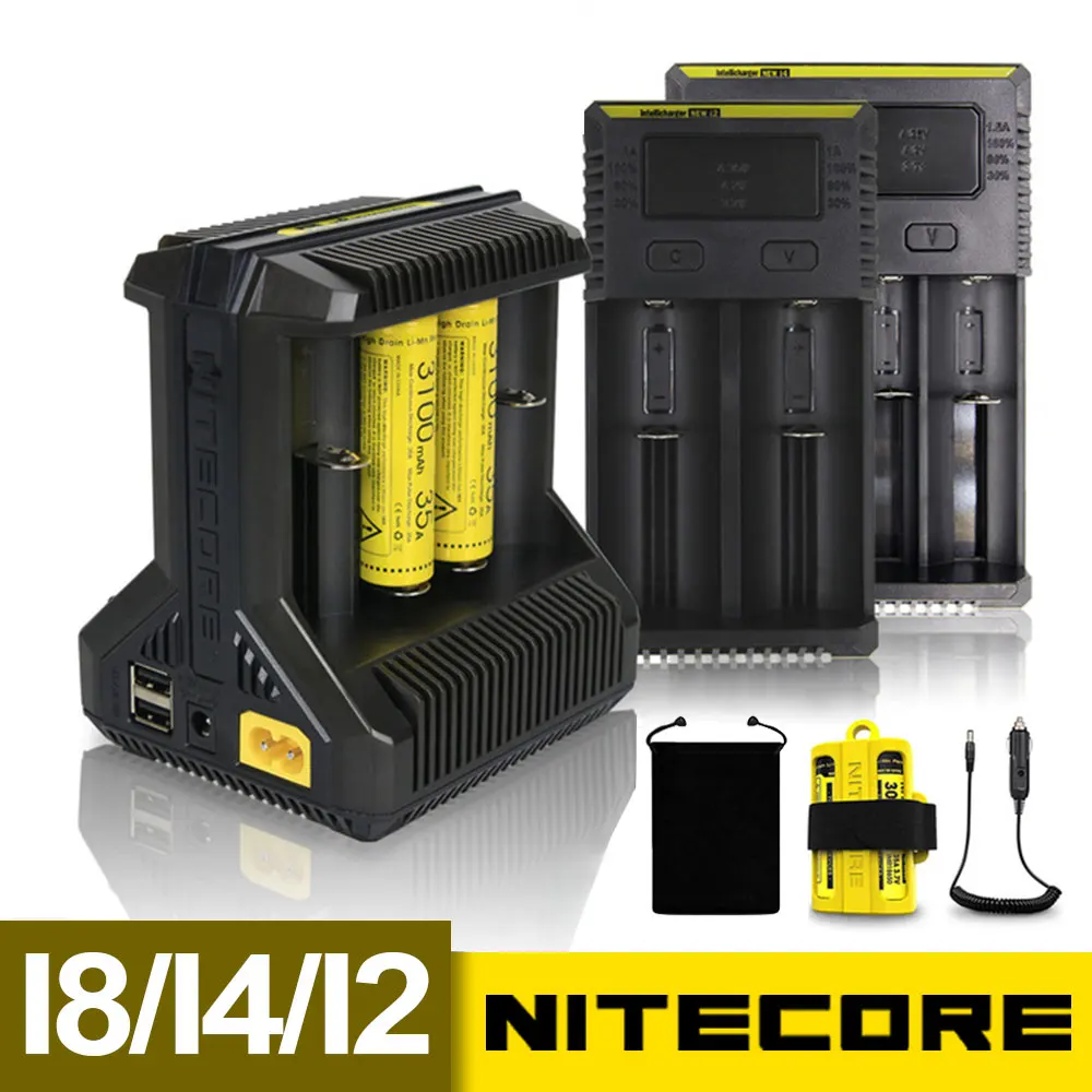 Nitecore i8 Новое i4 i2 интеллектуальное зарядное устройство 8 слотов всего 4A выходное