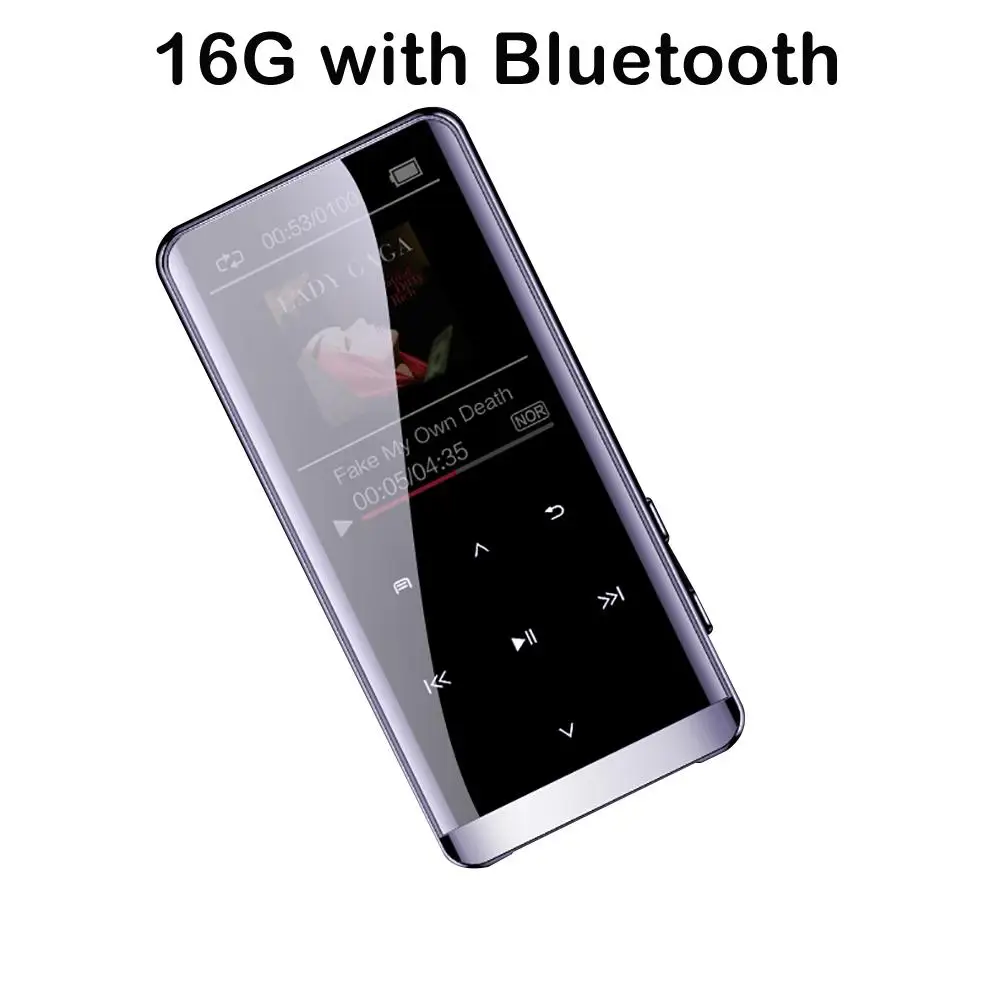 OTG MP3 плеер Диктофон Bluetooth 4,2 сенсорный экран 1,8 дюймов Портативный HIFI 5D музыкальный плеер 8 ГБ/16 г ультра тонкий mp3-плеер FM - Цвет: 16G with Bluetooth
