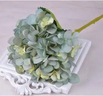 blue green Искусственный Шелковый цветок(40 шт./лот) белая искусственная ткань Гортензия Букет свадебное украшение для дома 16 цветов - Цвет: blue green