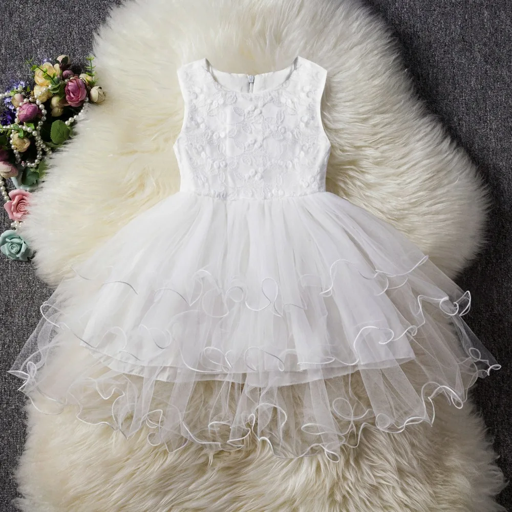 2019 Летний стиль zomer майка для девочки вечерние платье Roupa Menina Кружевное