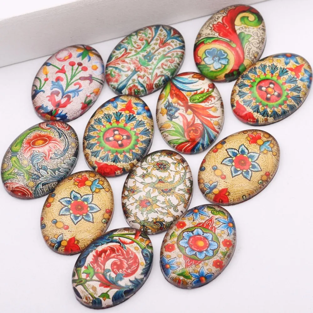 20 шт. овальный стеклянный кабошон 30x40 мм 18x25 мм|jewelry components|cabochon 30x40mmglass cabochon |
