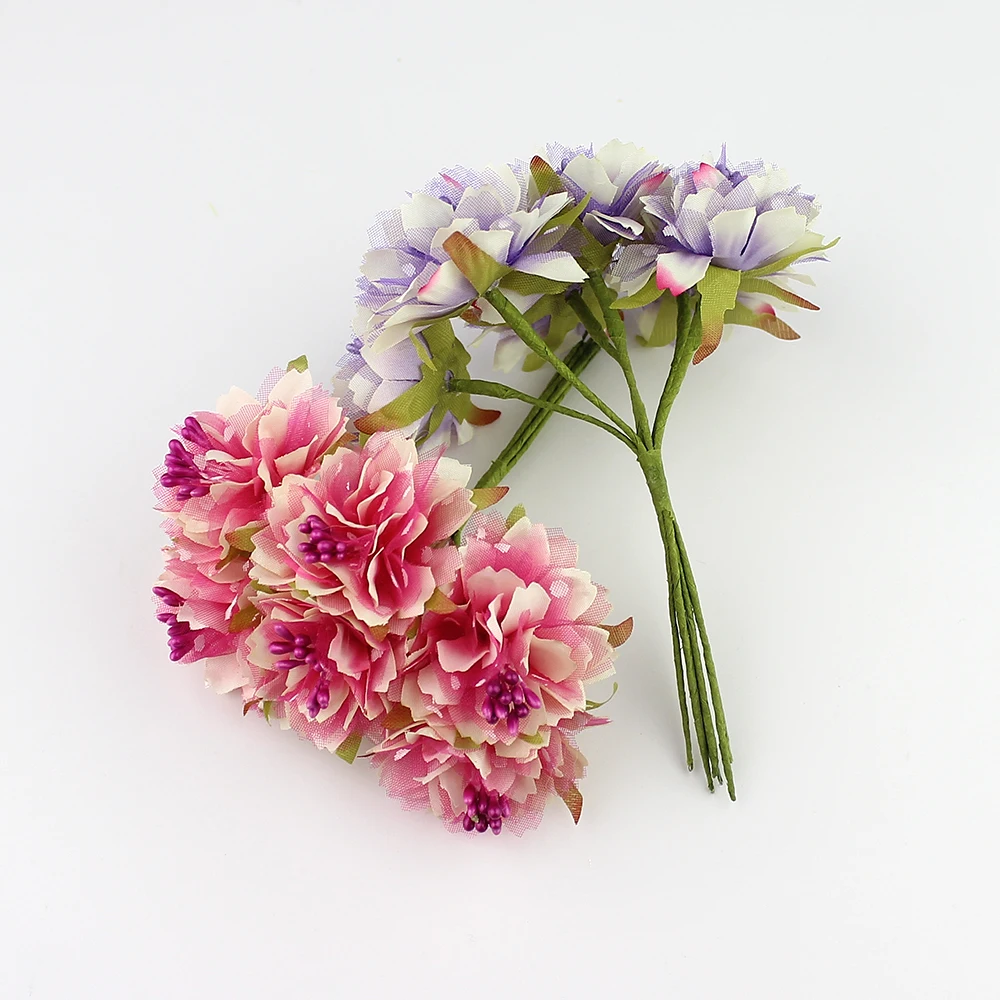 6 шт. искусственные цветы гвоздики 4 см|silk flower bouquet|flower bouquetartificial carnations |