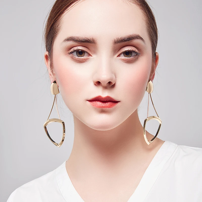 

2018 New Earrings for waman drop earrings jewelry Silver Plated post ear shiny plated party girl Earring high polished wholesale
