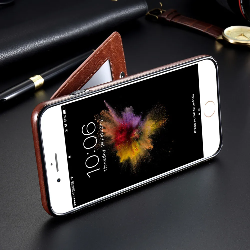 Kisscase Роскошные Флип кожаный Чехлы для iPhone 6 6S 7 8 Plus вертикальный бумажник