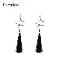 carvejewl tassel earrings for women jewelry big spiral long earrings drop dangle earrings girl gift cotton tassel new fashion