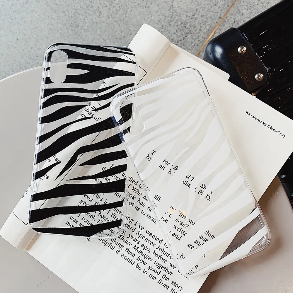 Чехол для телефона с рисунком зебры iphone XS Max чехол XR X 7 6 S 8 Plus белый черный Модный