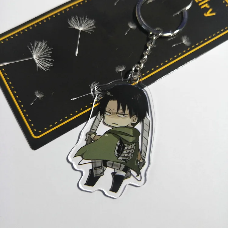 Аниме атака на Титанов акриловый брелок Eren Jager Rivaille Levi Ackerman забавные подвесные брелоки ювелирные аксессуары Llaveros игрушка
