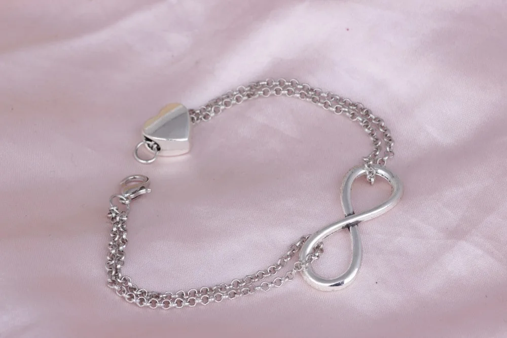 

Браслет с шармами в форме сердца, серебряные бусины infiniti в старинном стиле для женщин, ювелирные изделия, красивые браслеты B128
