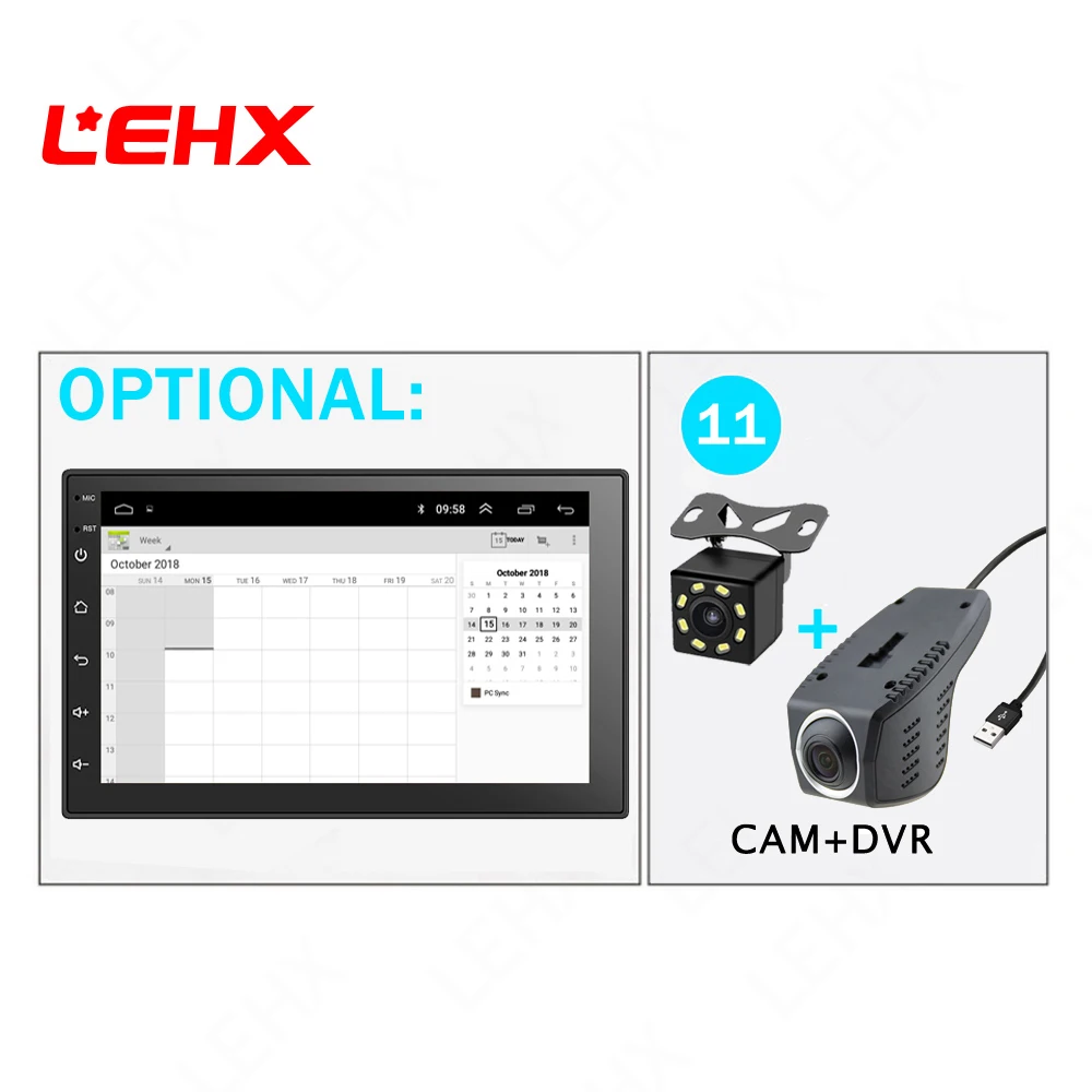 LE701A--DVR-CAM 7''Car Android8.1 Car Radio Stereo GPS Navigation Bluetooth USB 2 Din Touch Car Multimedia Player Audio Player Autoradio Rated - Цвет: LE701A--DVR-CAM