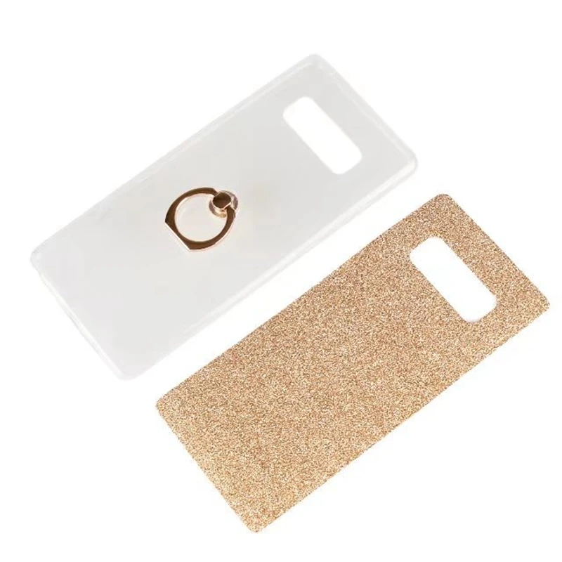 For Samsung Galaxy Note 8 Case Transparent Soft TPU Glitter Metal Ring back cover note 6.4inch |