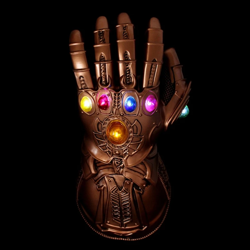Светодиодный светильник Thanos Infinity Gauntlet Мстители Бесконечность войны косплей светодиодный Перчатки Латексные фигурки модель игрушки подарок Хэллоуин реквизит
