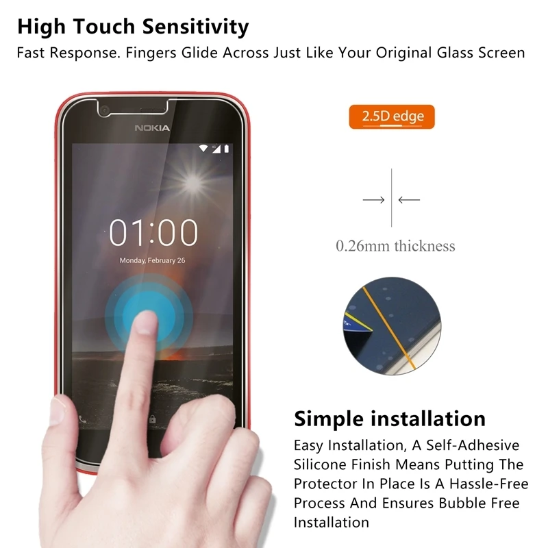 Закаленное стекло премиум класса для Nokia 1 2018 Защита экрана закаленное защитное