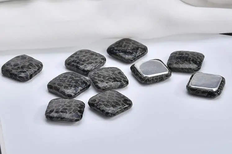 ПУ-обернутые крепления кожи животных леопарда Змеиный Квадрат DIY серьги наушник материал аксессуары