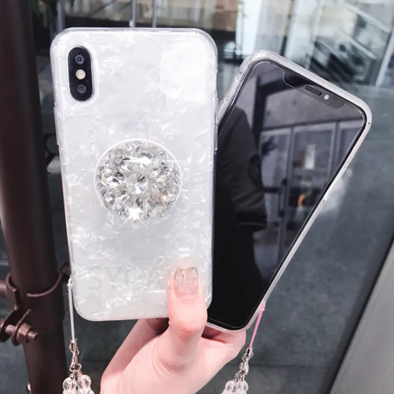 SY чехол 3D АЛМАЗНОЕ КОЛЬЦО силиконовый для телефона iPhone X XR Xs Max 6 6S 7 8 Plus samsung S7 edge S8 S9