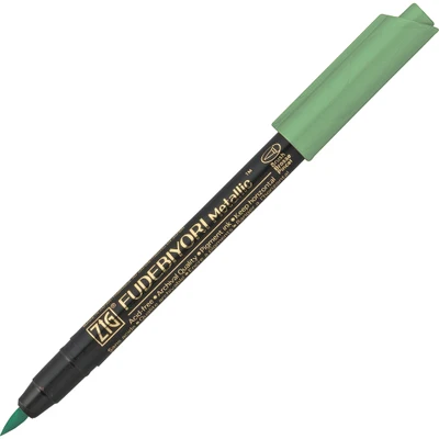 Metallic green 121 1 шт. Japan Kuretake 57 металлическая и базовая метка кисти ручка мягкий маркер fudebijori кисти для рисования принадлежности для рисования ручки для калиграфии - Цвет: Metallic green 121