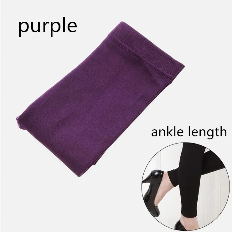 purple ankle length Aprmhisy Горячая Новая мода осень зима женские теплые леггинсы Твердые эластичные тянущиеся мягкие бархатные брюки - Цвет: purple ankle length